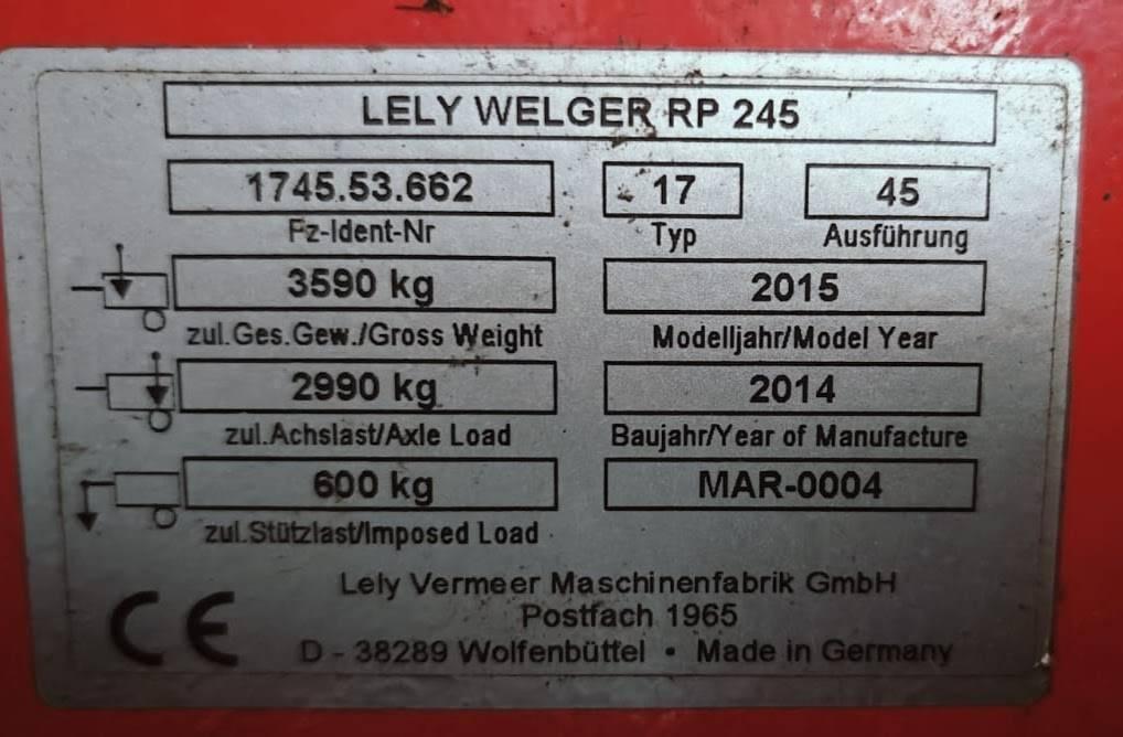 Welger RP245 Profi Pyöröpaalaimet